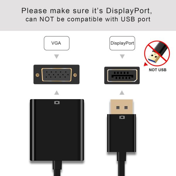 FS12103 DisplayPort to VGA female adapter