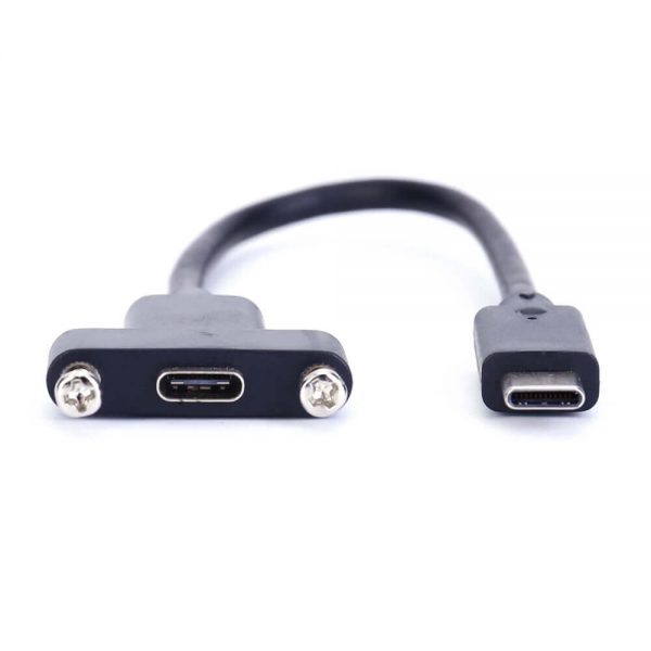 FSP3012 usb c male to female panel mount extension cable