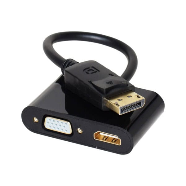 محول 2 في 1 من DisplayPort إلى HDMI VGA بدقة 4K 1080P