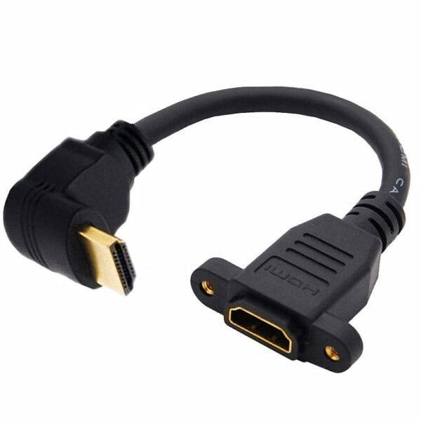 كابل HDMI 2.0 بزاوية 4K مثبت على اللوحة