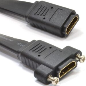 Câble plat HDMI 4K femelle vers femelle pour montage sur panneau 2.0
