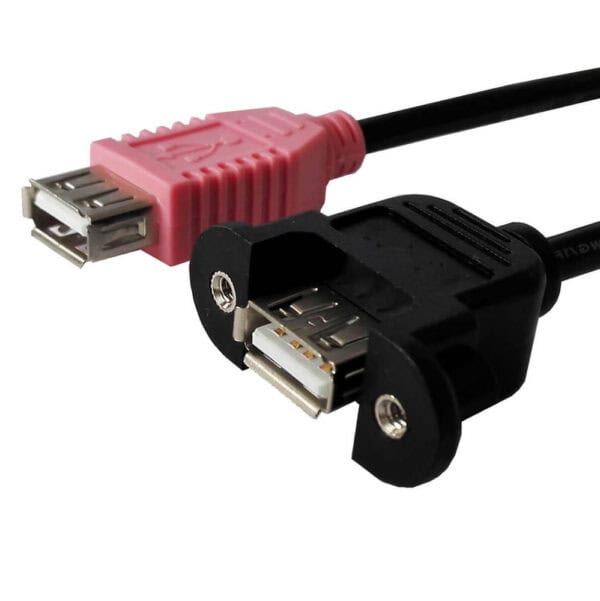 كابل USB 2.0 للتركيب على اللوحة، من أنثى إلى أنثى