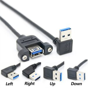 Câble USB 3.0 A coudé pour montage sur panneau