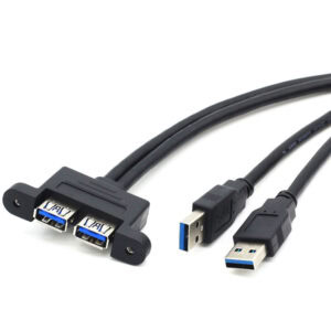 Двойной кабель USB 3.0 A для крепления на панель