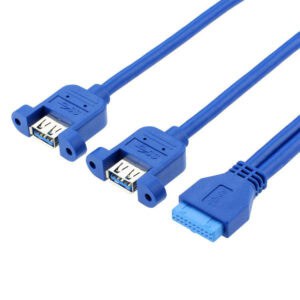 20-контактный кабель для материнской платы и двух USB 3.0 A Female-Female для монтажа на панель