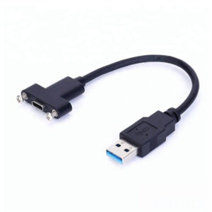 كابل تمديد USB C إلى USB 3.0 A أنثى إلى ذكر مثبت على اللوحة