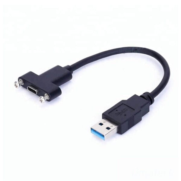 كابل تمديد USB C إلى USB 3.0 A أنثى إلى ذكر مثبت على اللوحة