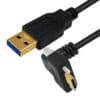 FSP1084-2.jpg كابل USB 3.0 A إلى كابل USB C بزاوية لأعلى ولأسفل للتركيب على اللوحة