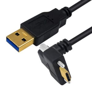 كابل USB 3.0 A إلى كابل USB C بزاوية لأعلى ولأسفل للتركيب على اللوحة