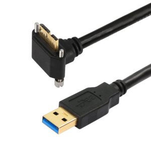 كابل تركيب لوحة بزاوية لأعلى ولأسفل من Micro USB 3.0 ذكر إلى USB A ذكر