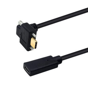 Cabo USB 3.1 tipo C para montagem em painel com ângulo para cima