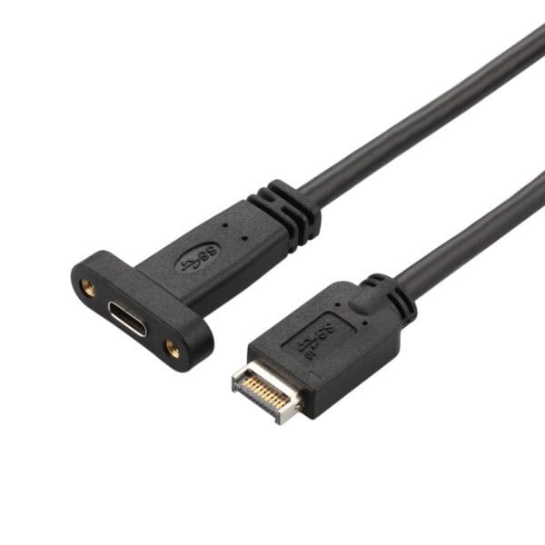 كابل تمديد USB Type-E إلى USB 3.1 Type C ذكر إلى أنثى مثبت على اللوحة