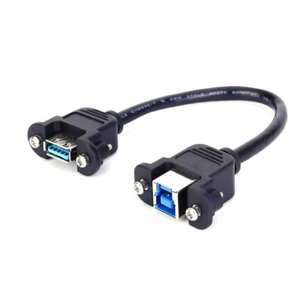 كابل USB 3.0 A إلى B مثبت على اللوحة من أنثى إلى أنثى