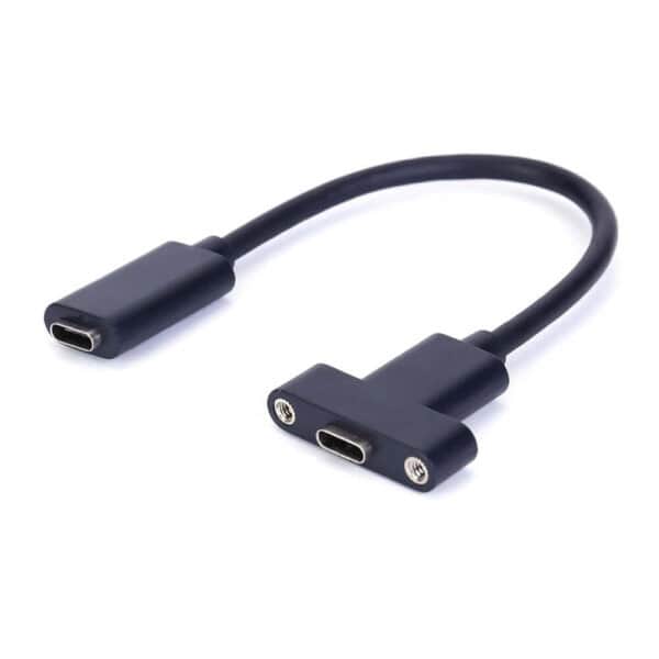 كابل USB C من أنثى إلى أنثى مثبت على اللوحة
