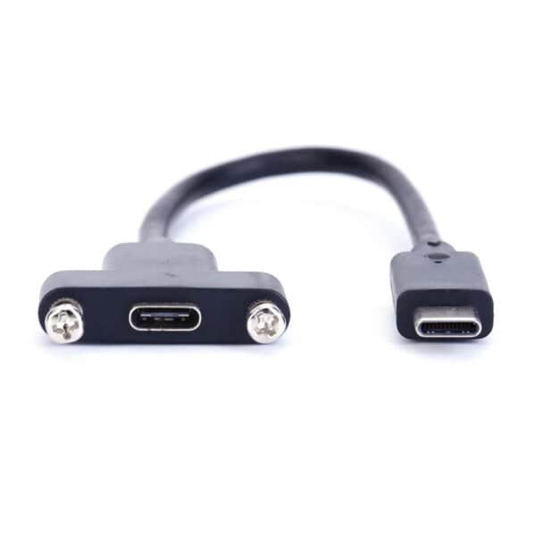 كابل تمديد USB 3.1 من النوع C ذكر إلى أنثى مثبت على اللوحة