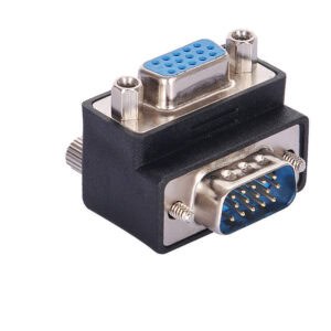90° Angle Panel Mount VGA Male to Female Coupler Adapter