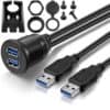 FSP4011-3.jpg Водонепроницаемый кабель USB 3.0 A с двумя портами для скрытого монтажа на панель USB в автомобиле