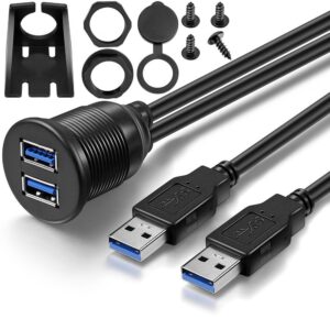 Водонепроницаемый кабель USB 3.0 A с двумя портами для скрытого монтажа на панель USB в автомобиле