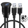 FSP4017-1.jpg كابل مقاوم للماء للسيارة بمنفذ USB مزدوج للتركيب على لوحة USB 3.0 ذكر A إلى USB A وUSB C أنثى