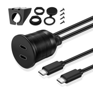 Автомобільний водонепроникний кабель із кріпленням на панель USB-C Dual USB 3.1 C