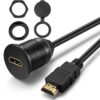 FSP4030-2.jpg كابل HDMI أحادي المنفذ مقاوم للماء مثبت على لوحة السيارة من الذكور إلى الإناث