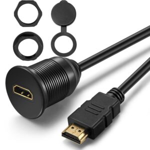 Cable HDMI macho a hembra para montaje en panel de un solo puerto para automóvil