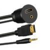 FSP4033-6.jpg كابل مقاوم للماء للسيارة من نوع HDMI 2.0 و3.5 مم ذكر إلى أنثى مثبت على لوحة السيارة