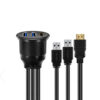 FSP4035-3.jpg Câble de montage encastré pour voiture HDMI 2.0 mâle vers femelle et double USB 3.0 A mâle vers femelle