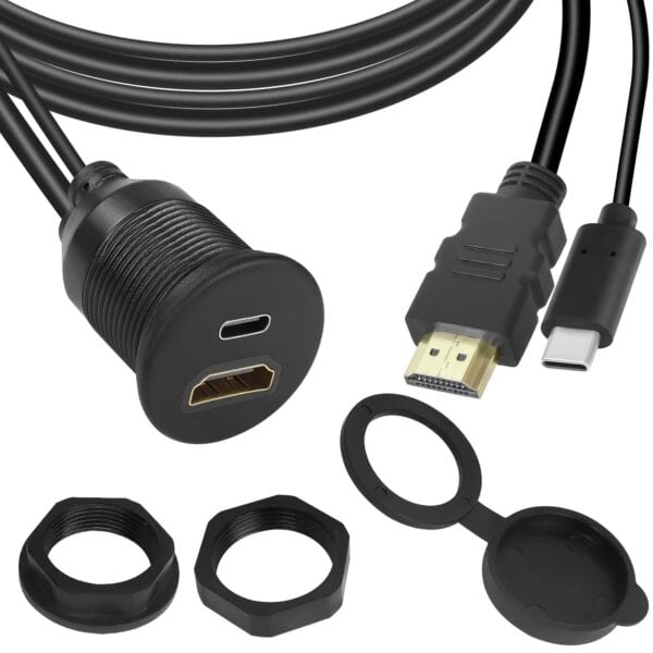 كابل HDMI 2.0 وUSB Type C للتركيب السطحي