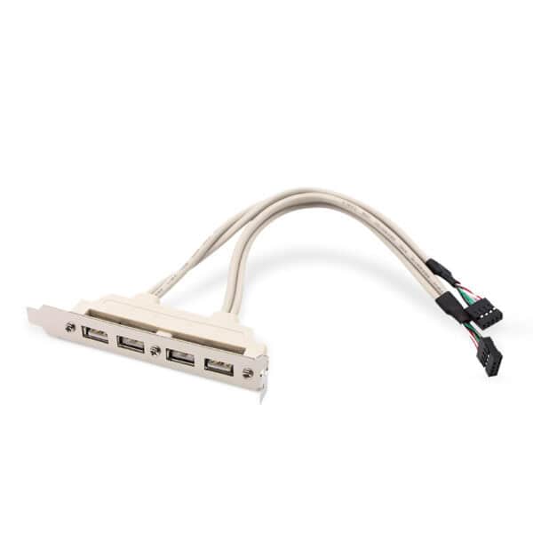 كابل محول من منفذ USB مزدوج 9PIN إلى منفذ USB A أنثى ذو 4 منافذ