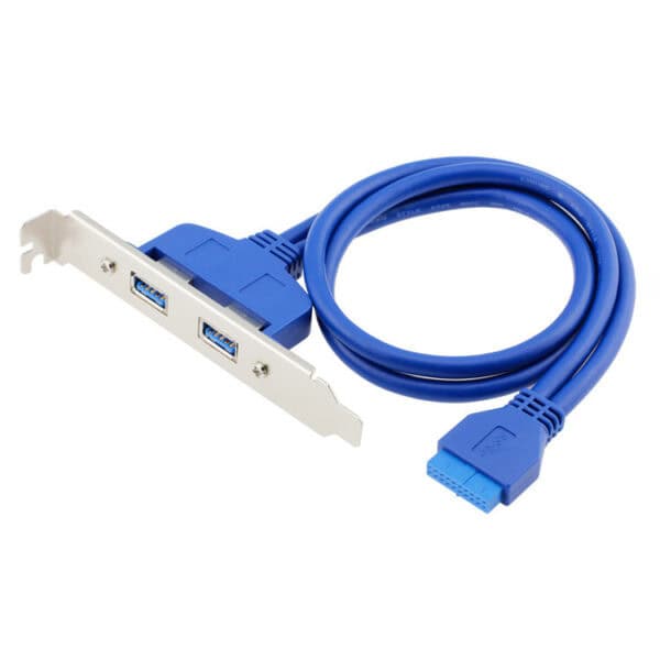كابل USB 3.0 20PIN إلى 2 منفذ USB A أنثى فتحة USB