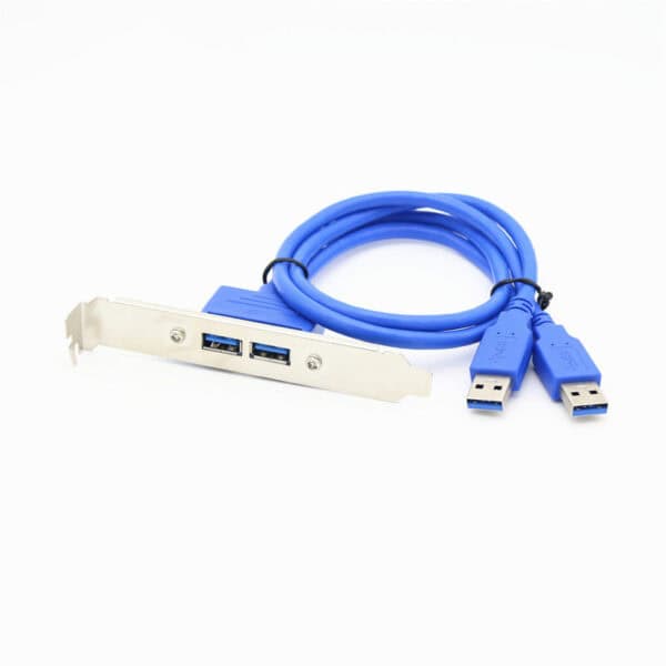 كابل حامل من منفذ USB 3.0 A ذكر مزدوج إلى منفذ USB A أنثى بمنفذين USB 3.0