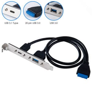 كابل محول لوحة فتحة USB أنثى USB 3.0 A و USB 3.1 C