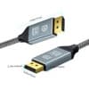 FS12004A-3 Displayport から Displayport 1.4 8K への編組メタルケーブル