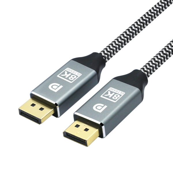 كابل معدني مضفر من Displayport إلى Displayport 1.4 بدقة 8K