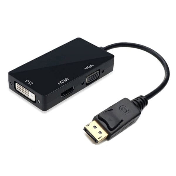محول 3 في 1 من DisplayPort إلى HDMI VGA DVI