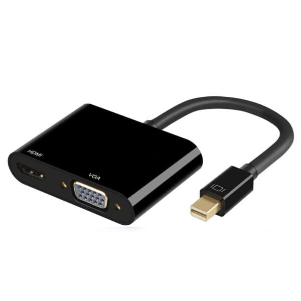 محول (Thunderbolt 2) Mini DP إلى HDMI VGA 2 في 1 4K 1080P ABS