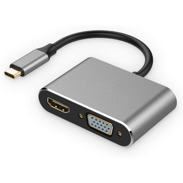 محول 2 في 1 VGA HDMI إلى USB C Hub