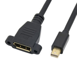 Cabo de montagem em painel Mini DisplayPort macho para DisplayPort fêmea