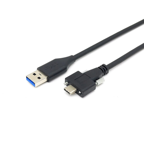 Cable USB 3.0 A a USB C macho para montaje en panel con doble tornillo