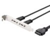 FSP5108 (2) كابل محول USB 3.0 20PIN أنثى إلى 2 منفذ USB C فتحة لوحة
