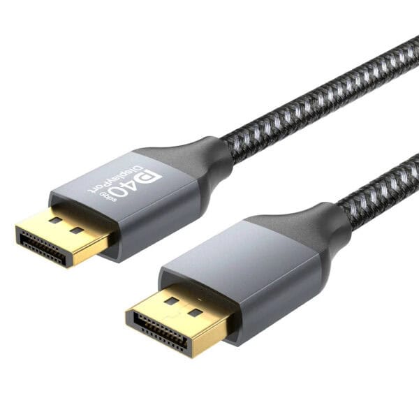 كابل مضفر 16K DisplayPort إلى DisplayPort DP 2.1