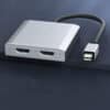 FS12407-1 Mini DisplayPort からデュアル DP/HDMI メスへのマルチモニター アダプター