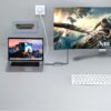 FS12407-3 Mini DisplayPort からデュアル DP/HDMI メスへのマルチモニター アダプター