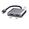 FS12407A Mini DisplayPort からデュアル DP/HDMI メスへのマルチモニター アダプター