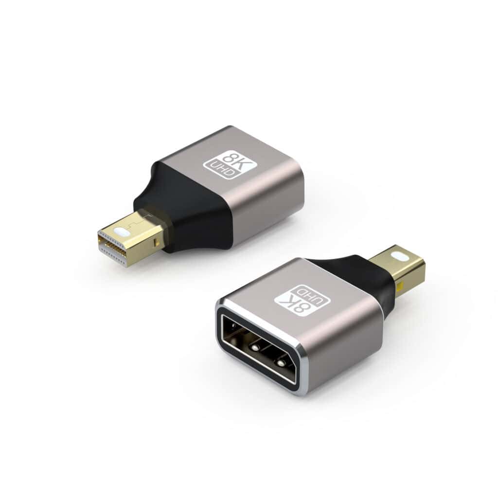 Mini DisplayPort - DisplayPort メス アダプタ カプラ アルミニウム シェル 8K