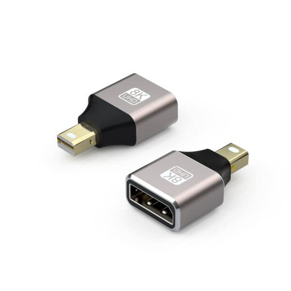 محول Mini DisplayPort إلى DisplayPort أنثى مع غلاف من الألومنيوم 8K