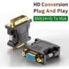 FS14103 (2) وصلة محول DVI 24+5 ذكر إلى VGA 15Pin أنثى