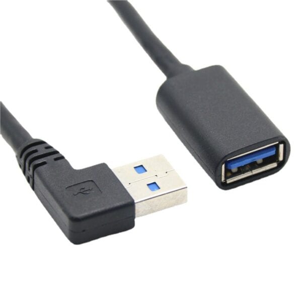 كابل تمديد بزاوية USB 3.0 من النوع A ذكر إلى النوع A أنثى