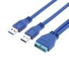 FS16124-2 كابل USB 3.0 ذكر مزدوج إلى اللوحة الأم 20 دبوس ذكر